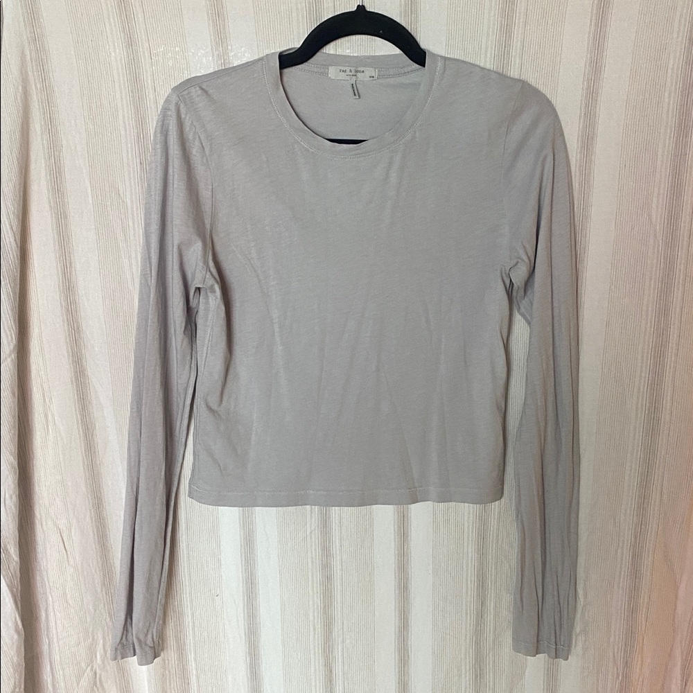 RAG & BONE PIMA COTTON LONG SLEEVE BASIC TEE